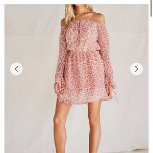 Forever 21 Rose Print Off-the-Shoulder Dress